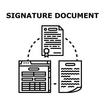 Signature document processing and digital contract management Stock Illustration