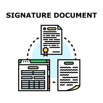 Signature document processing and digital contract management Stock Illustration