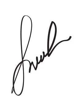 Signature for documents on white background. Hand drawn business autograph Stock Illustration