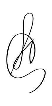 Signature for documents on white background. Hand drawn business autograph Stock Illustration