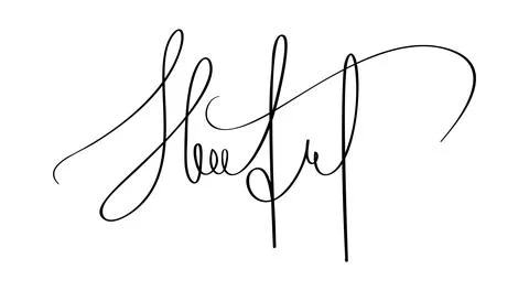 Signature for documents on white background. Hand drawn business autograph Stock Illustration