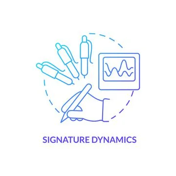 Signature dynamics blue gradient concept icon 스톡 일러스트