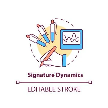 Signature dynamics concept icon 스톡 일러스트
