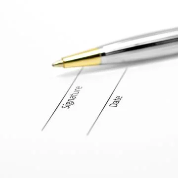 Signature field on document Stock Photos