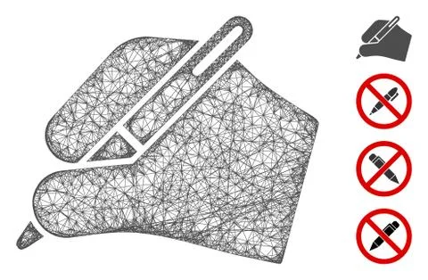 Signature Hand Web Vector Mesh Illustration Stock Illustration