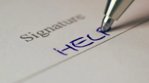 Signature "HELP" Close Up Stock Footage 43219793