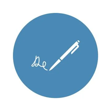Signature icon vector flat design style, isolated on white background Stock Illustration