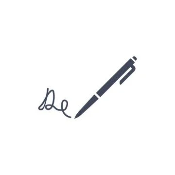 Signature icon vector flat design style, isolated on white background Stock Illustration