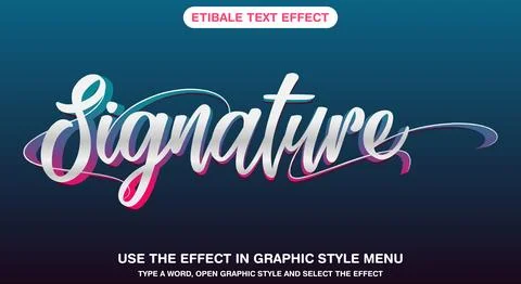 Signature text effect, editable text イラスト素材