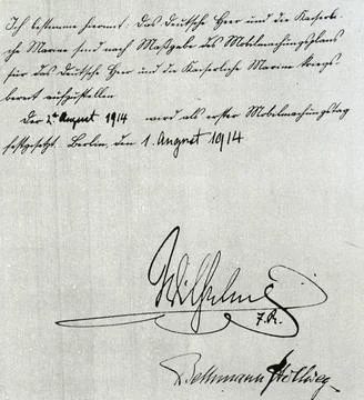  Signature of Vilhelm II av Tyskland (1859-1941) a German Emperor and King... Stock Photos