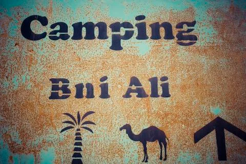 Signboard camping Stock Photos