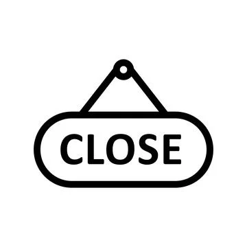 Signboard Close icon template Ilustración de archivo