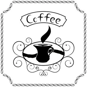 Signboard of coffee with cream Stock Illustration