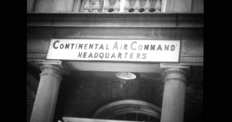 Signboard of 'continental air command headquarters' Stock Footage 43446382