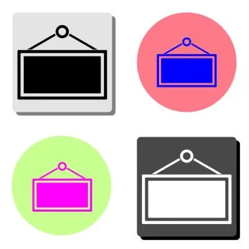 Signboard on door. flat vector icon Illustrazione stock