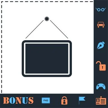 Signboard icon flat Stock Illustration