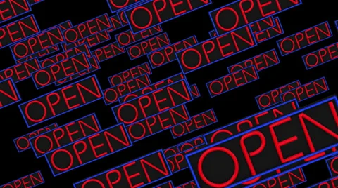 Signboard Open Video stock 32548107