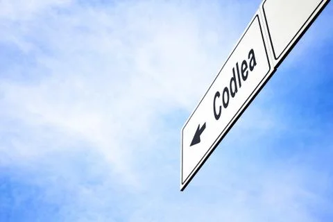 Signboard pointing towards Codlea Stock Photos