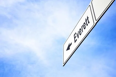 Signboard pointing towards Everett Stock Photos