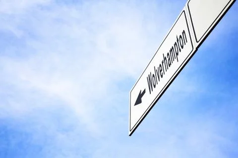 Signboard pointing towards Wolverhampton Stock Photos