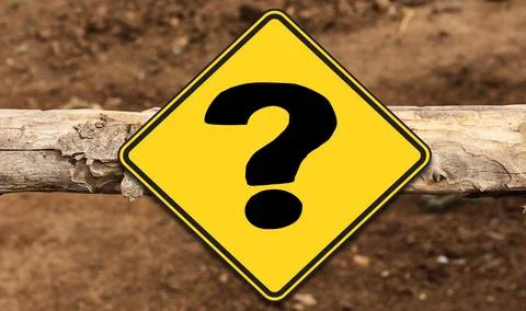 Signboard with question mark concept Stock Photos