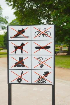 Signboard with rules Stock Photos