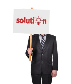 Signboard with solution Stock Photos
