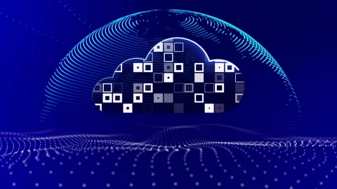 Signboard technology artificial intelligence glowing neon Stock Footage 302366606