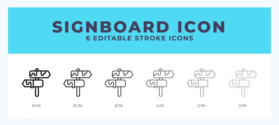 Signboard vector icon for web and app. Editable stroke vector illustration Stock Illustration