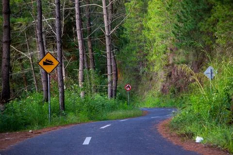 Signboard for the way down Stock Photos