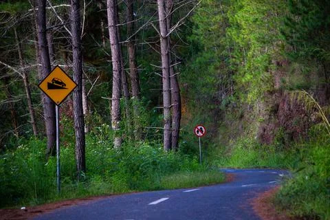Signboard for the way down Stock Photos