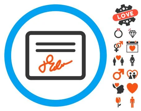 Signed Agreement Document Icon With Bonus Stock Illustration