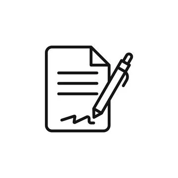 Signed Agreement Document Icon Ideal for Legal and Administrative Use Stock Illustration
