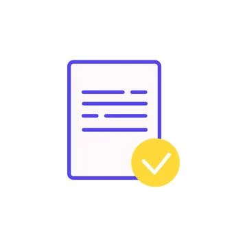 Signed and approved contract. Profitable business agreement Stock Illustration