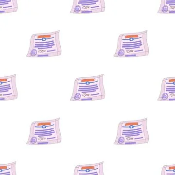 Signed and sealed document pattern seamless vector 스톡 일러스트