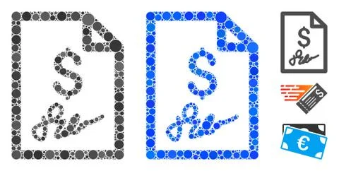 Signed Bill Mosaic Icon of Spheric Items Illustrazione stock