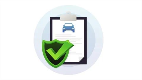 Signed Car Contract Agreement and Automobile Insurance Policy Protection 스톡 동영상 339343922