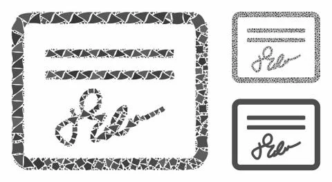 Signed cheque Composition Icon of Bumpy Items Stock Illustration