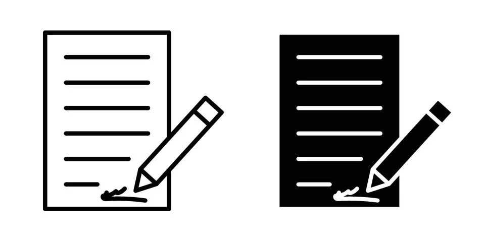 Signed contract icon for design projects and web UI Stock Illustration