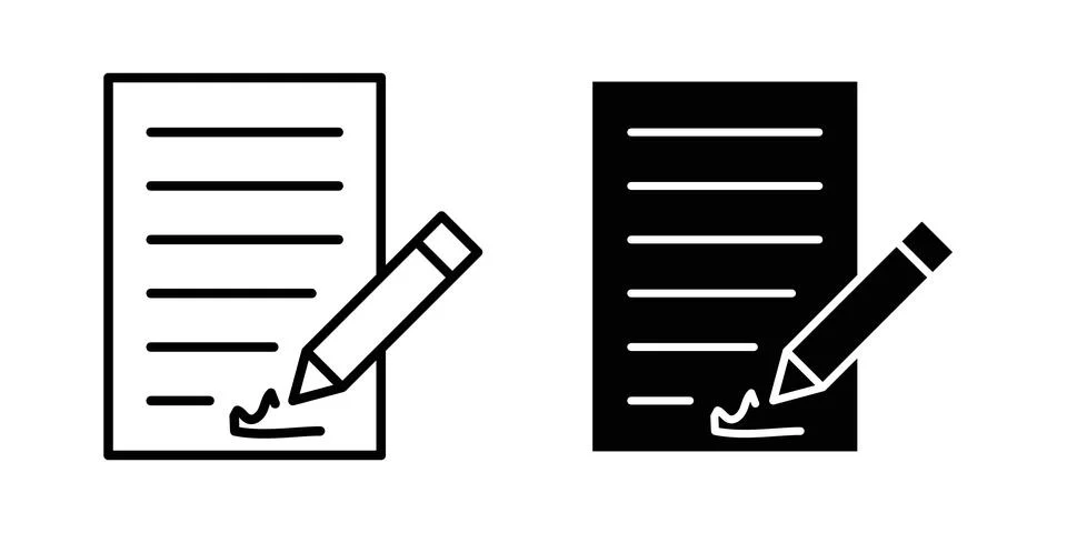 Signed contract icon vector symbol graphics 스톡 일러스트