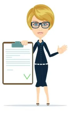 Signed Contract vector icon in a flat style isolated on a white background. Stock Illustration