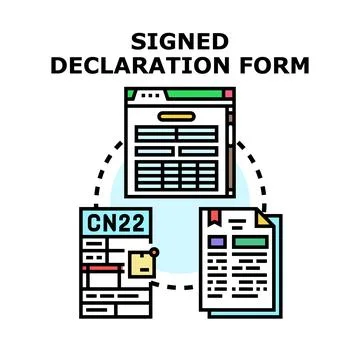 Signed declaration form document concept vector Stock Illustration