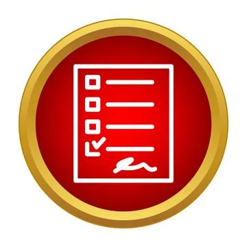 Signed document checklist icon for agreement approval Stock Illustration