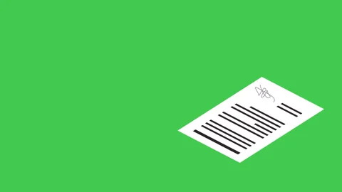 Signed Document on Green Screen Background Stock Footage 311874673