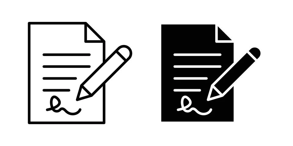 Signed document icon graphic design. web icons vectors Stock Illustration