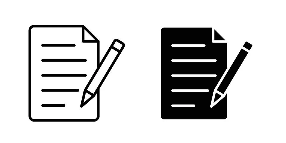 Signed document icon illustration vector, icon set for apps Stock Illustration