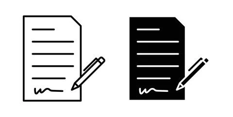 Signed document icon vector art Illustrations Stock Illustration