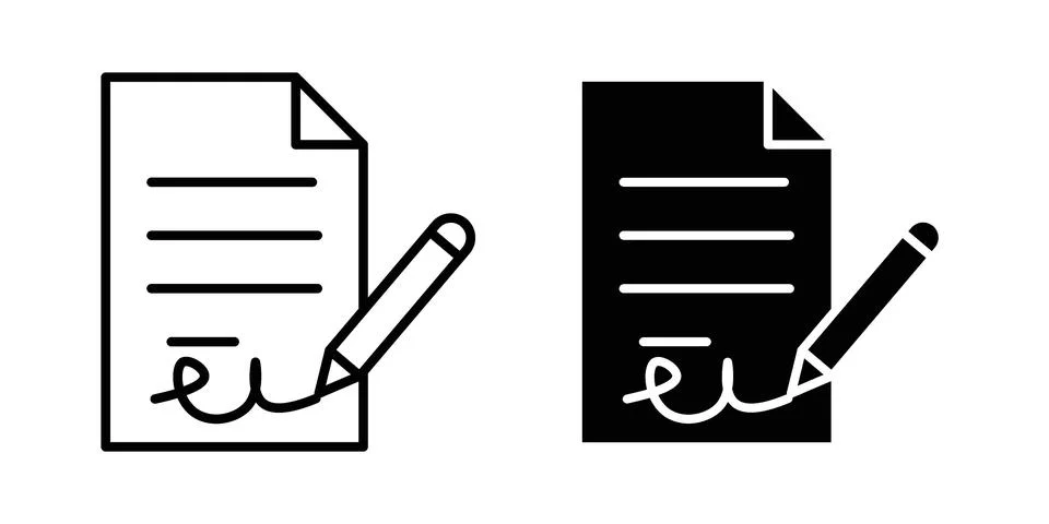 Signed document icon vector design illustrations Stock Illustration