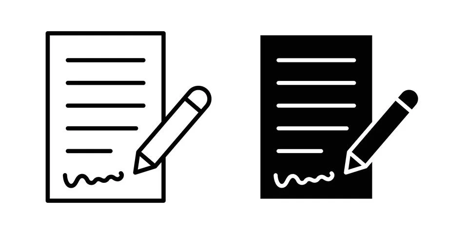 Signed document icon vector, illustration icon set Stock Illustration