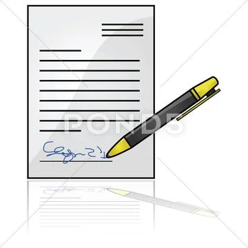 Signed document Stock Illustration